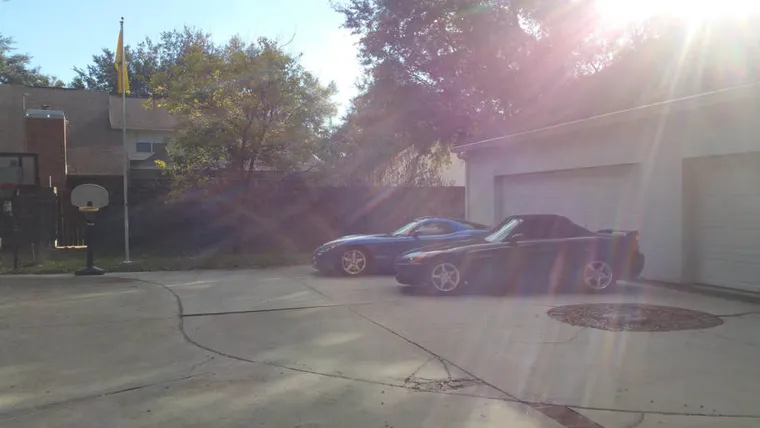 Washing a car outdoors