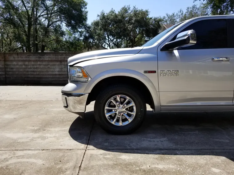 Silver pickup truck outdoors