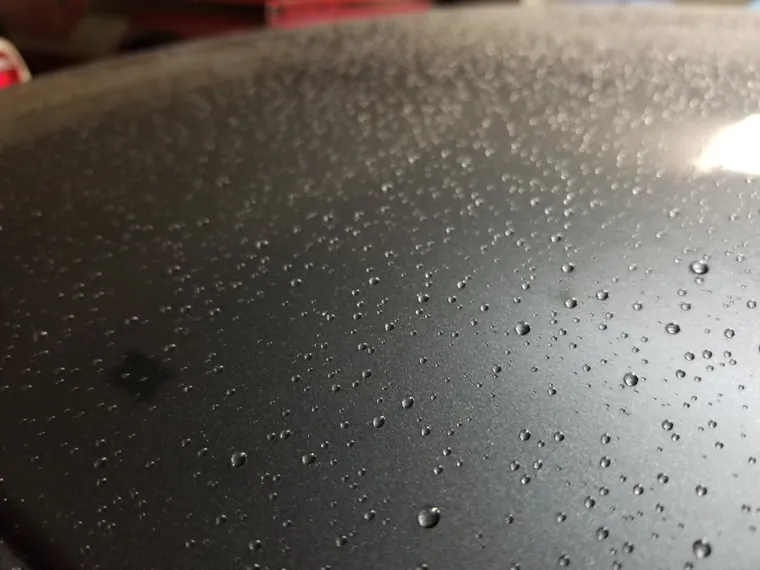 Water beading on a protected surface