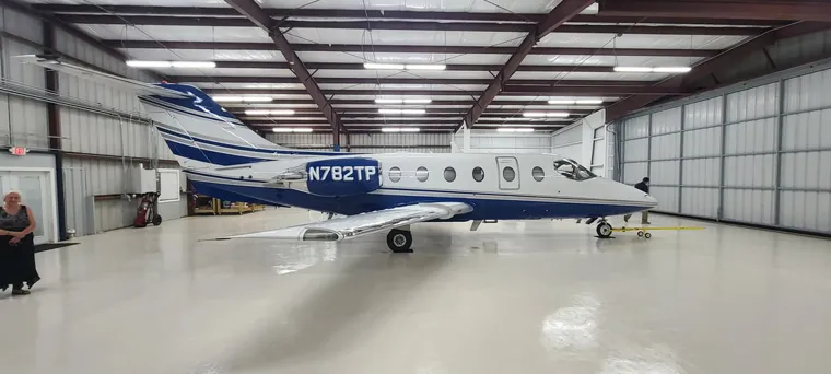 Private jet in the hangar
