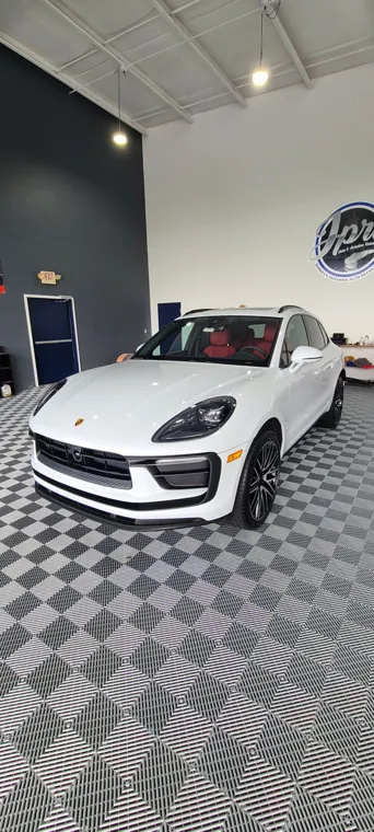 White sports car in the studio