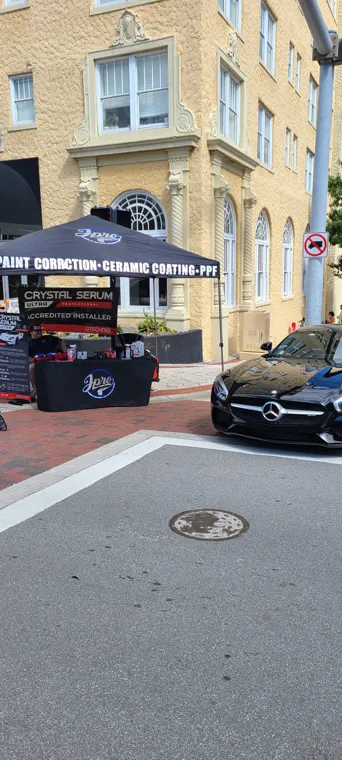 Vehicles at an outdoor event