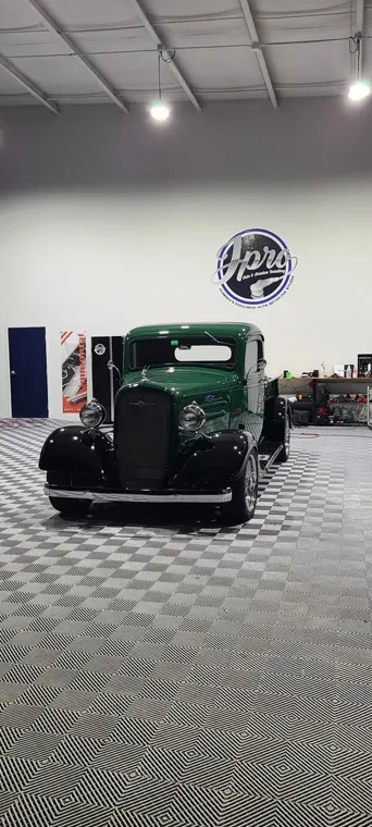 Green classic hot rod