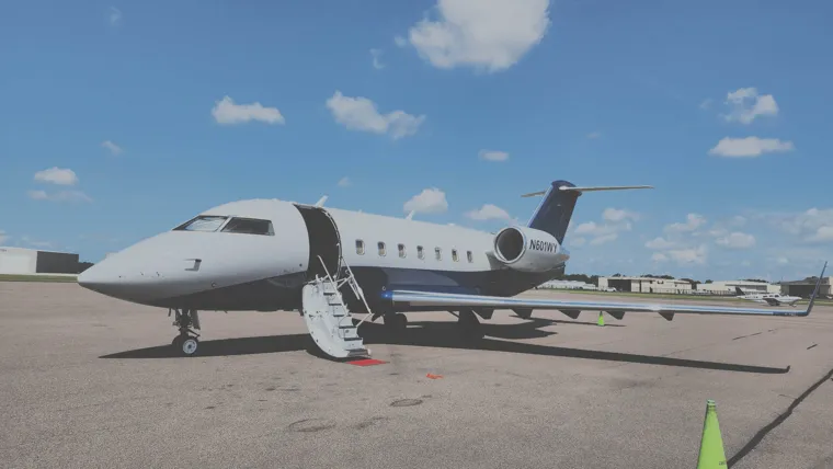 Private jet on the apron
