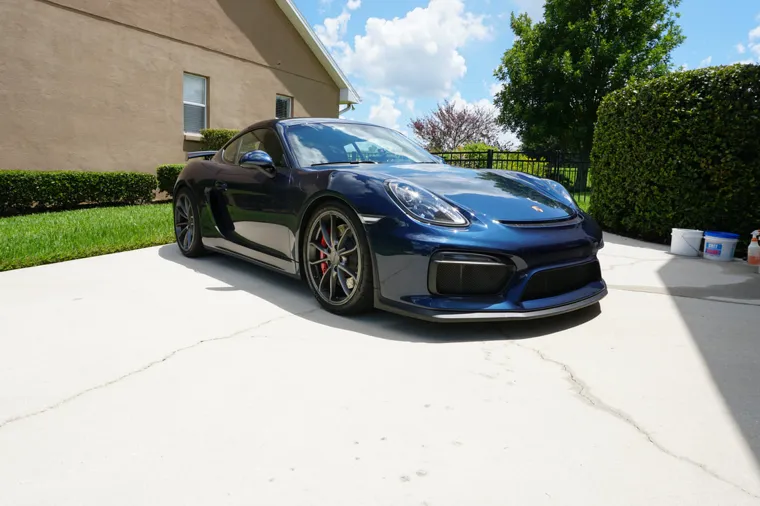 Blue Dodge Viper outdoors
